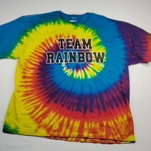 TEAM RAINBOW TIE DYE SWIRL TSHIRT XL 46 48 NEW